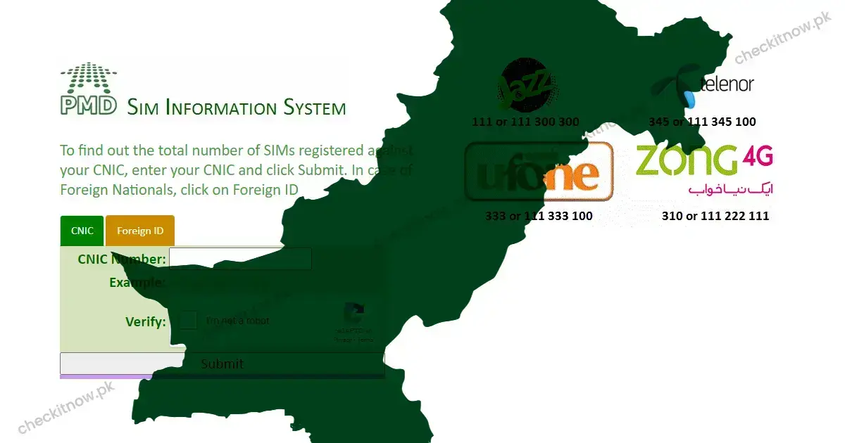 How to check SIMs on CNIC