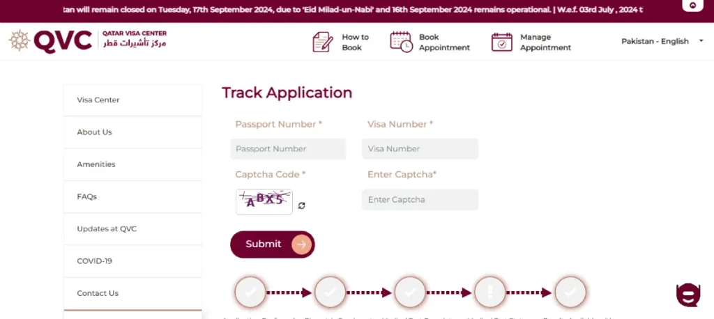 Qatar Visa Check Online QVC step 4