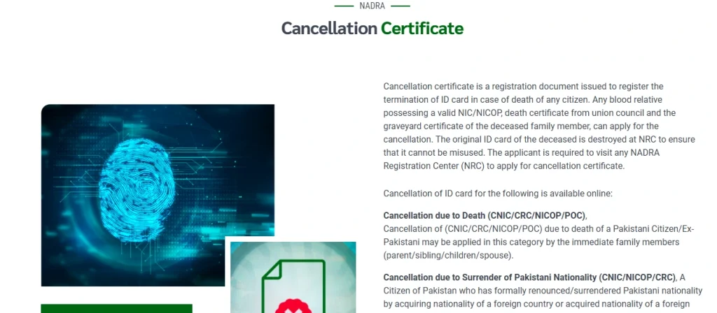 NADRA Death certificate