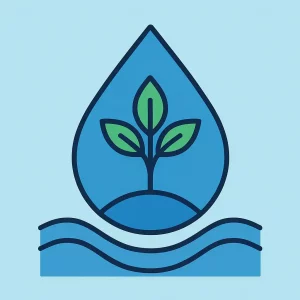 Abstract illustration of climate resilience and water stewardship concept