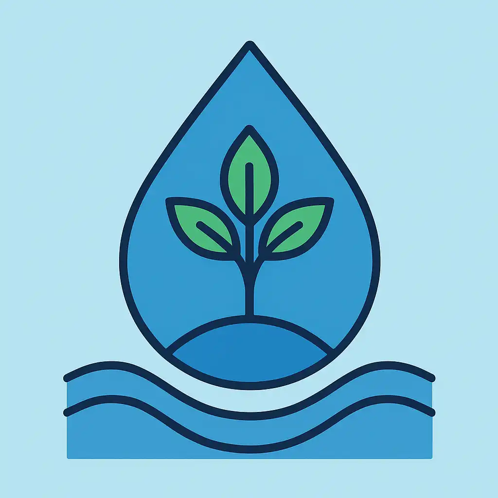 Abstract illustration of climate resilience and water stewardship concept
