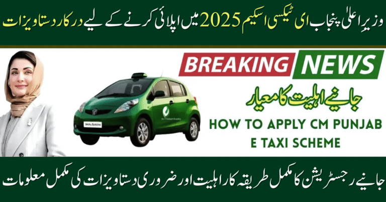 Required Documents for CM Punjab E-Taxi Scheme