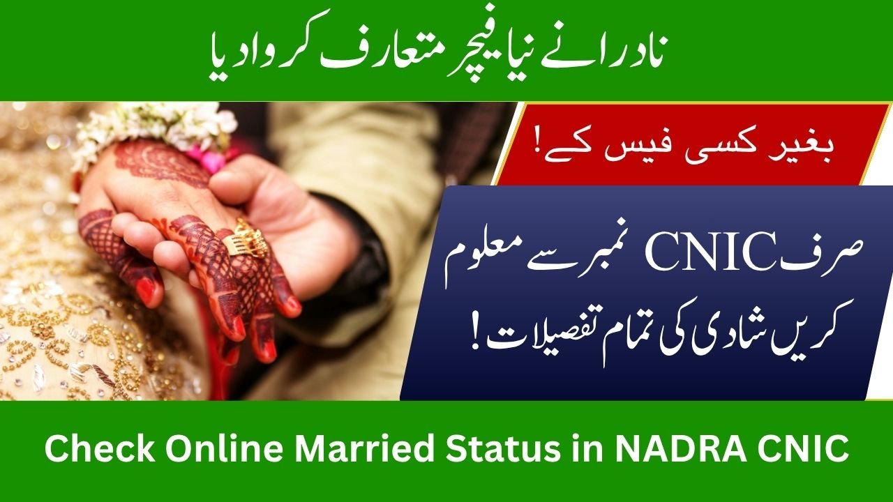 Check Online Married Status in NADRA
